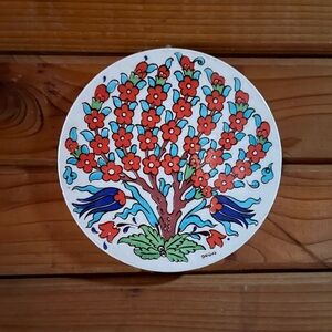 Vintage Turkish Pottery Trivet Tile